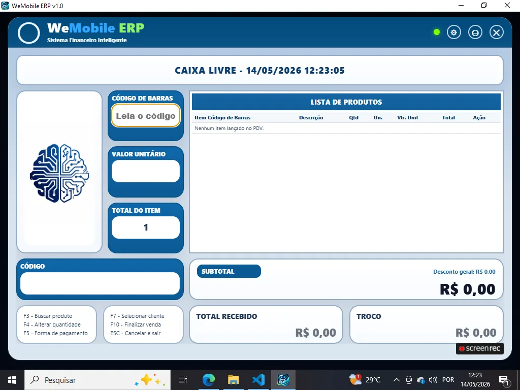 PDV e Caixa no WeMobile ERP